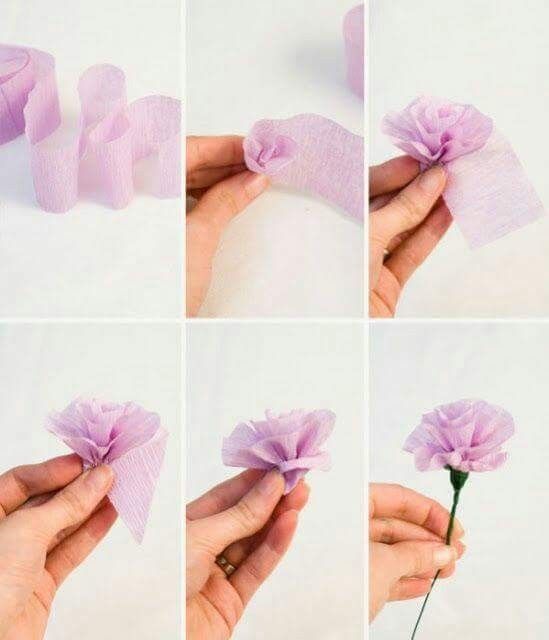 fleur en papier crépon