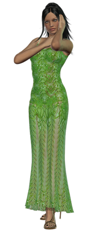 femme robe verte