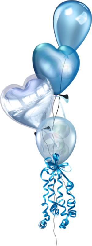 ballons bleus coeurs