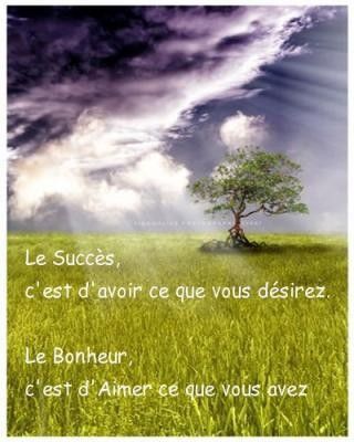 le bonheur et le succès