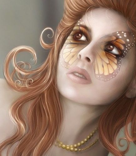 femme maquillage papillon
