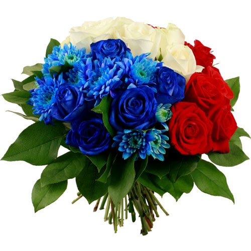 roses bleu,blanc ,rouge