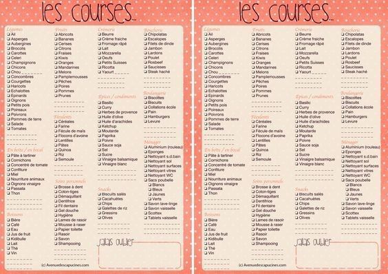 liste de courses