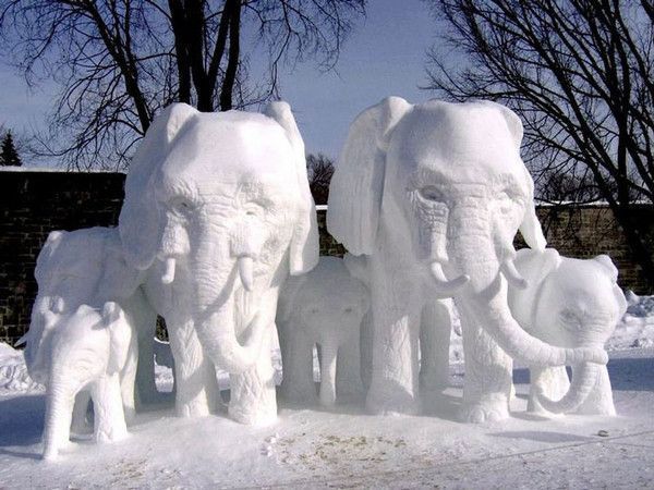 sculpture sur glace