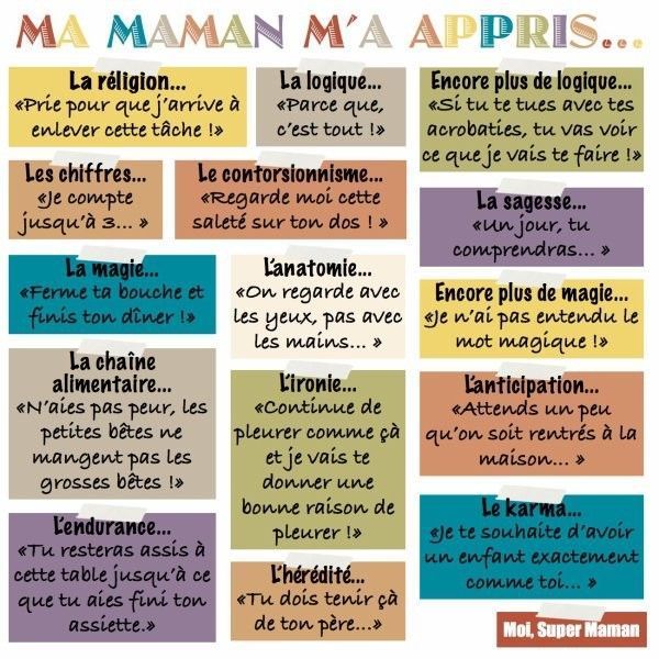 ma maman m'a apprit