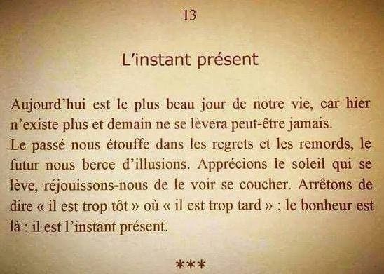 l'instant présent