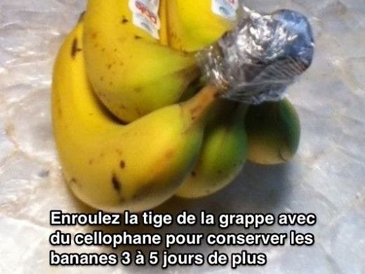 astuce comment conserver les bananes 3 à 5 jours de plus 