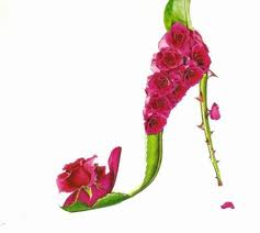 chaussure fleur rose