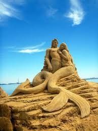 sculpture sirène et triton