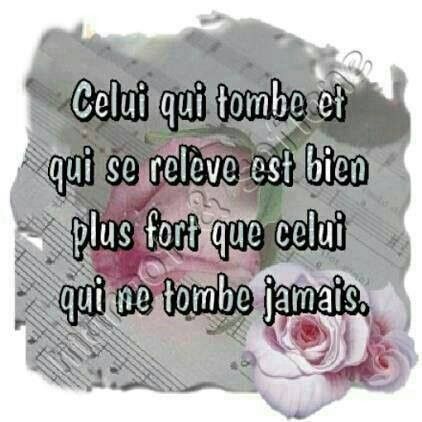 celui qui tombe et qui se releve est plus fort que celui ..